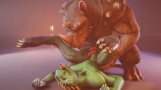 Scalie Reptile (Corbac) Gets Milked by Big Dick Rhino (Gay Sex) | Wild Life Furry - Pornhub Gay