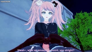 Junko Enoshima from Danganronpa gives you a Footjob Hentai POV