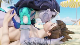 Widowmaker and Tracer Making out - Overwatch