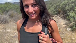 Italian Brunette Gets Ridden as she Strolls Outdoors and Gets her Fill of Cum