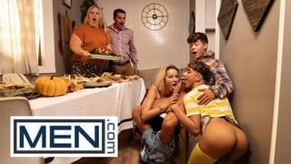 MEN - Thanksgiving Turns into a Messy Threesome Featuring Drake Von, Foxy Alex and Cherry Kiss