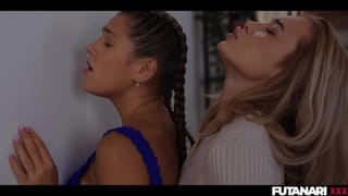 Young Blonde Futa Fuck Hard her Sexy Friend with Huge Creampie