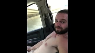 Riding in a Car Naked. Flashing a Trucker. Stroking. - Pornhub Gay