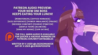 Patreon Audio Preview: your new Oni Boss keeps Eating your Lunch!