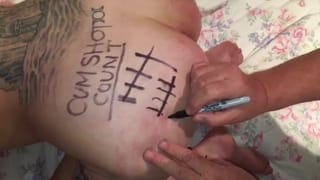 Cumslut Wife Blindfolded Takes another Anal Creampie at the end of her Gangbang.