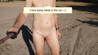 Completely Naked Walk through Forest and Field