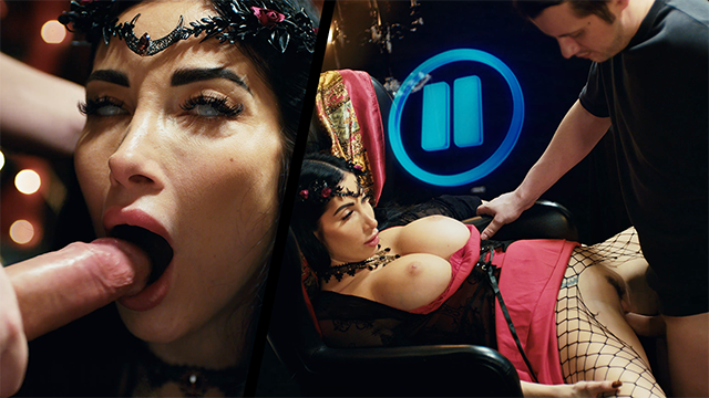 Time Travel Busty Witch Gets her Pussy Pounded - Cum in Mouth Freeze Porn