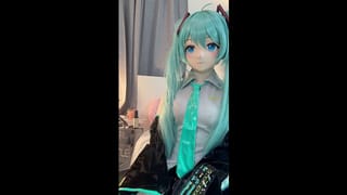 Kigurumi Doll Jerks off before Bed