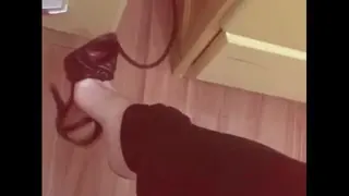 @tici_feet IG Ticii_feet Tici Feet Dangling Black High Heels (preview) Shoeplaying
