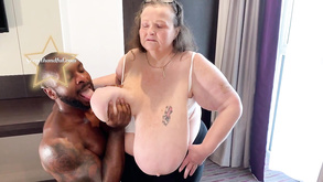 Granny with huge natural boobs IR horny porn video
