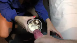 Feed me your Cum. Hot Milf's Perfect Breakfast - Cum on Food. MILF Eats Cum. Cum Feed POV.