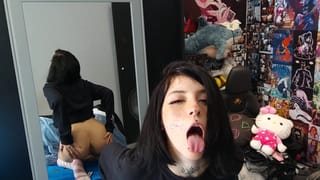 Masturbation in the Mirror! Fuck me and Fill me with Cum until I Drip