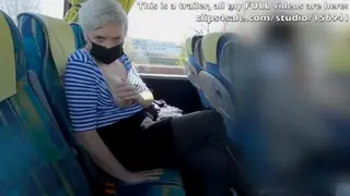 Public Bus Risky Crossed Legs Masturbation Orgasm
