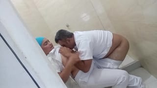 Slutty Nurse Fucks Collage in Hospital Bathroom