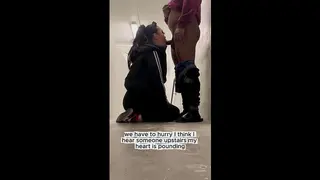 Sneaky Stairwell Quickie: Fan Gets his Dream Cumshot