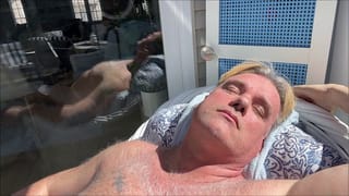 HUNK DADDY BEAR NAKED SUNBATHING IN THE VERANDA 1 - Pornhub Gay