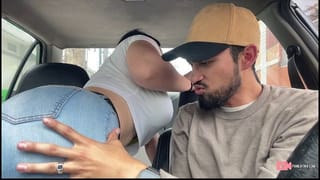 Hot Chauffeur is not Controlled with Busty Passenger (•)(•)
