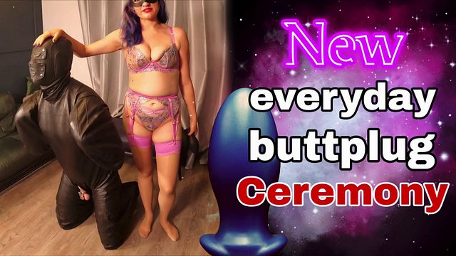 Training zero Femdom Anal Butt Plug Ass Stretching! BDSM Bondage Slave Real Homemade Amateur MILF