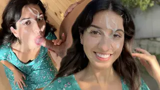 Country Slut Sucks three Cocks and Gets a Lot of Cum on her Face - Cumwalk