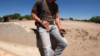 Putting a Vibrator in a Condom and Cumming in Public