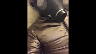 Playing with Vibrator in Shiny down Jacket Gas Mask and Shiny Leggings - Pornhub Gay