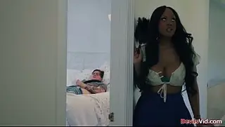 Dark Ebony White Cock porn video – Ebony stepmom sucks stepsons white cock