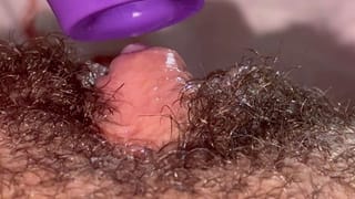 Playing with my Fat Clit Erection Sucking Toy
