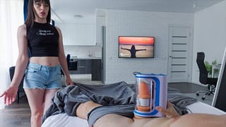 Slutty Stepmom Caught her Stepson Masturbating with Autoblow