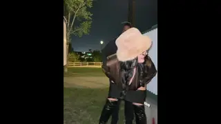 LEATHER BOOTS AND SHORTS GOT ME FUCKING IN THE PARK