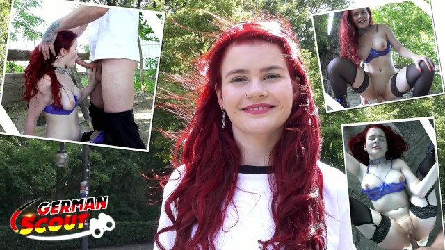 GERMAN SCOUT - Redhead Football Fan Mia may Pickup for Public Anal Fuck at Public Viewing