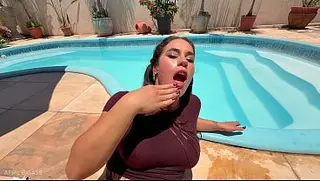 Soaked Poolside Temptation with April Big Ass — Full Premium Solo
