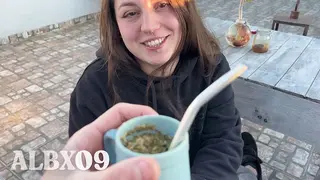 My Friend was Horny and Wanted to Suck me off on the Terrace | Creampie | Ft. Albx09