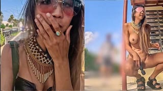 Hiding Cloths and Blindfolded Public Masturbation