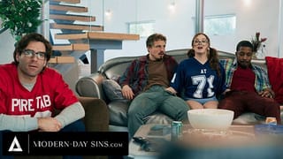 MODERN-DAY SINS - Naughty Teen Leana Lovings has Sneaky Sex with Stepdad's Buddies behind his back