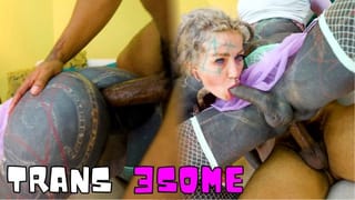 Couple Shares BBC – Trans Wife’s first Anal Threesome, Gape & ATOGM