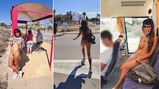Naked Public Bus Ride and Walk Embarrassed ENF