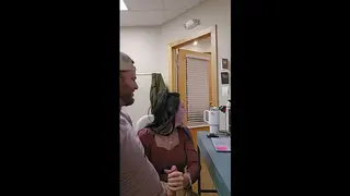 Cute MILF Sucking a Guy off in the back Office at Work