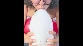 Pop Hit with Inflated Balloon Breasts and Leather Dress (Full Video on C4S / MV / OF / Membersite)